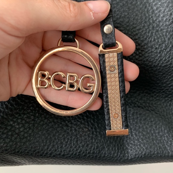 BCBG Black Leather Purse/Tote - Picture 2 of 8